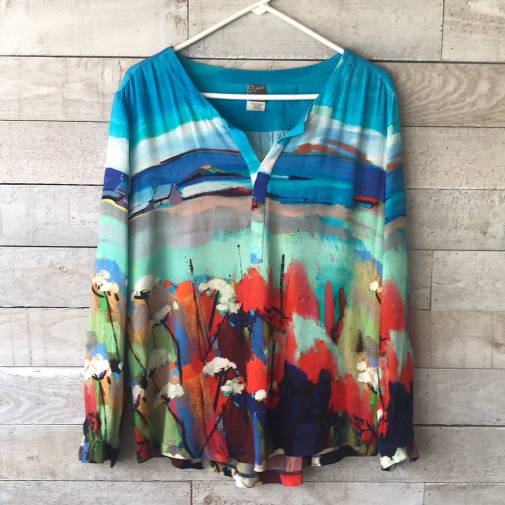 Dolcezza Simply Art Colorful Floral Top